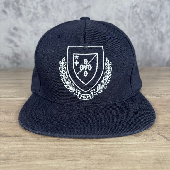 OVO October’s Very Own Crest Logo Snapback Hat Navy Blue – Rare – Made in USA - Picture 1 of 6